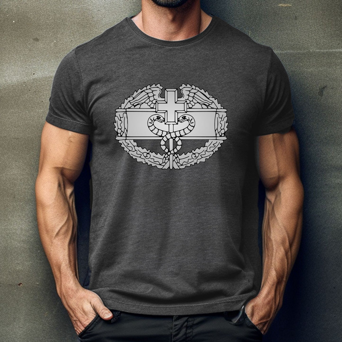 Rakkgear Combat Medic Badge Short Sleeve Tee in Grey
