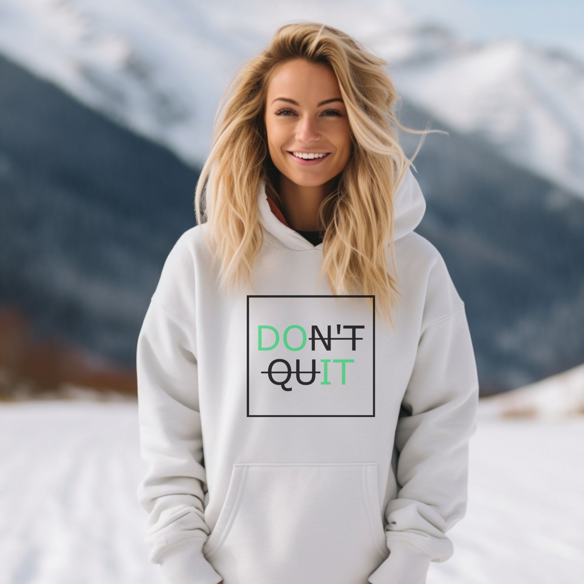 Rakkgear Women's Don't Quit Heavy Hoodie in white