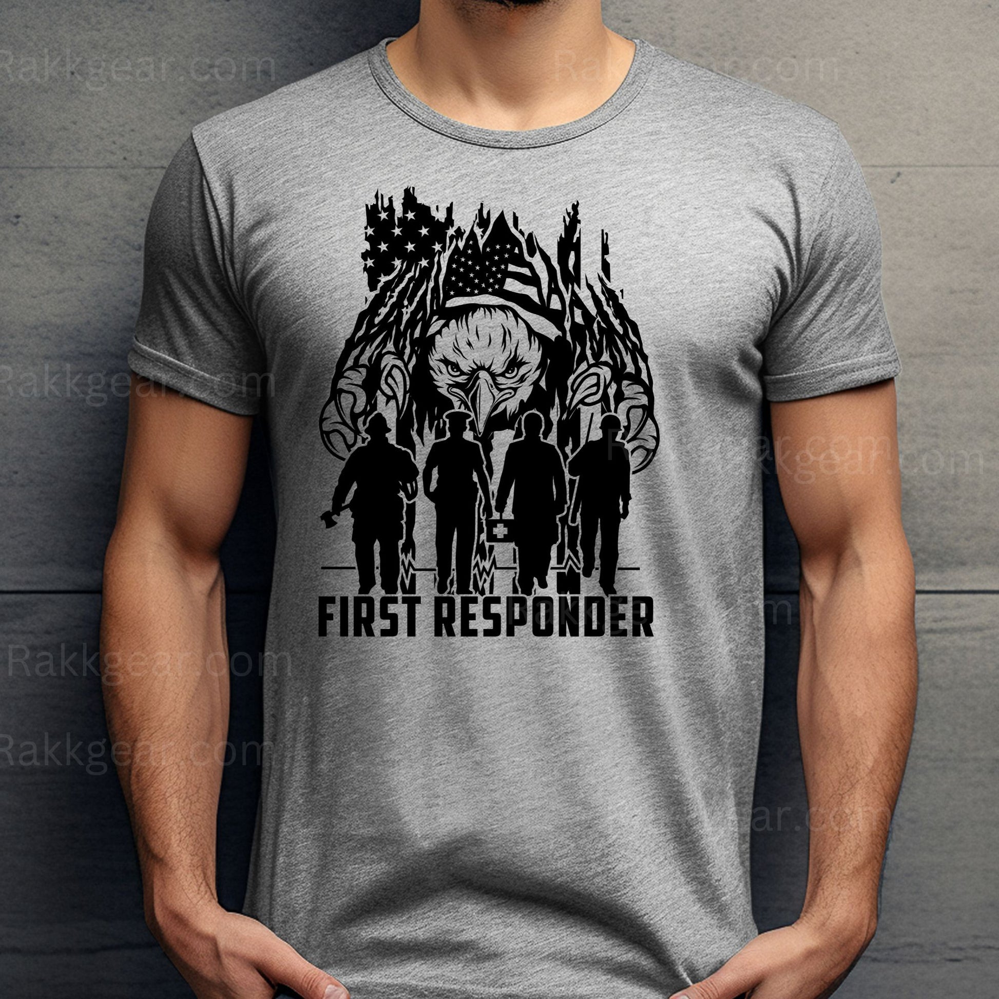 Rakkgear First Responder Eagle Short Sleeve Tee in grey