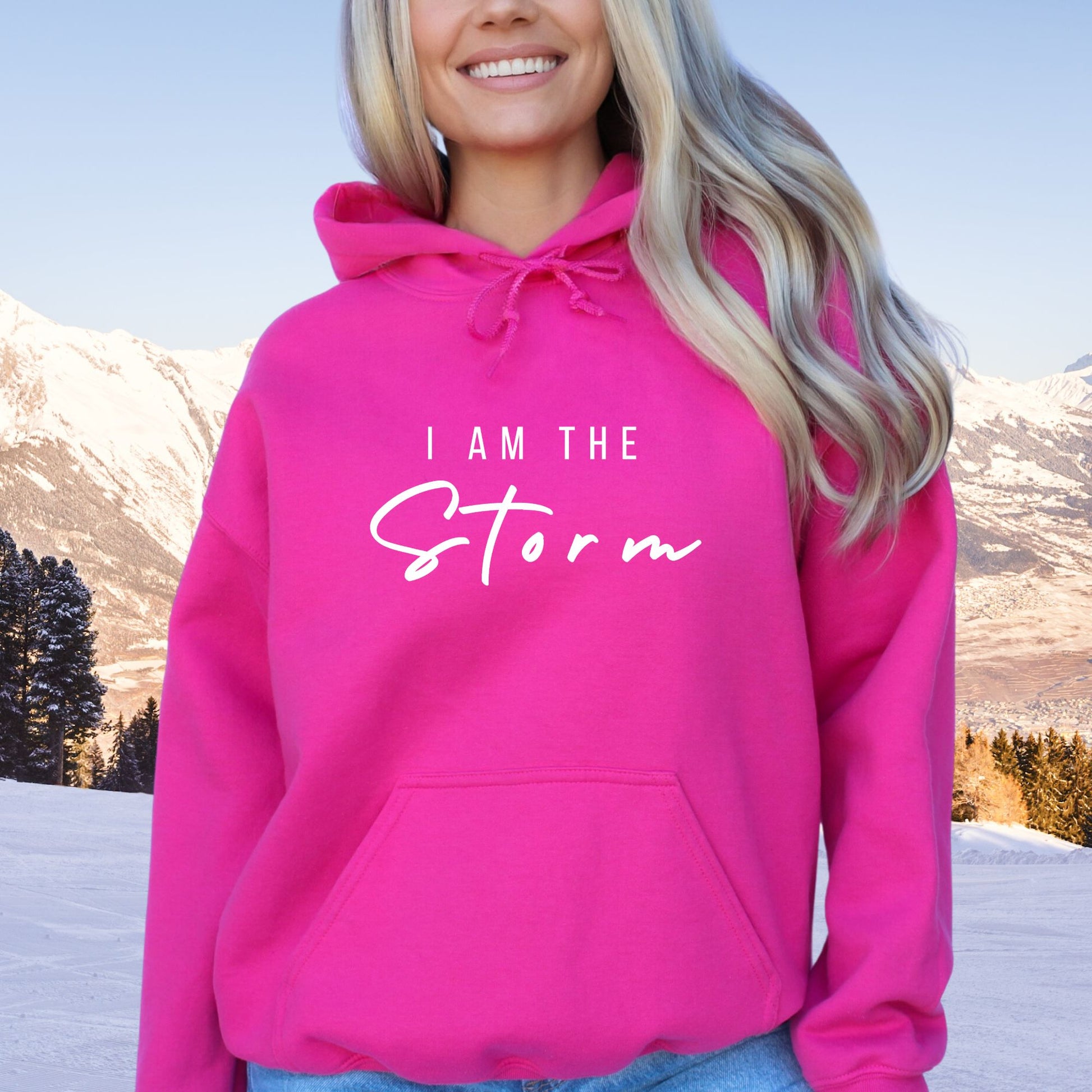 Rakkgear Women's I Am The Storm Heavy Hoodie in pink