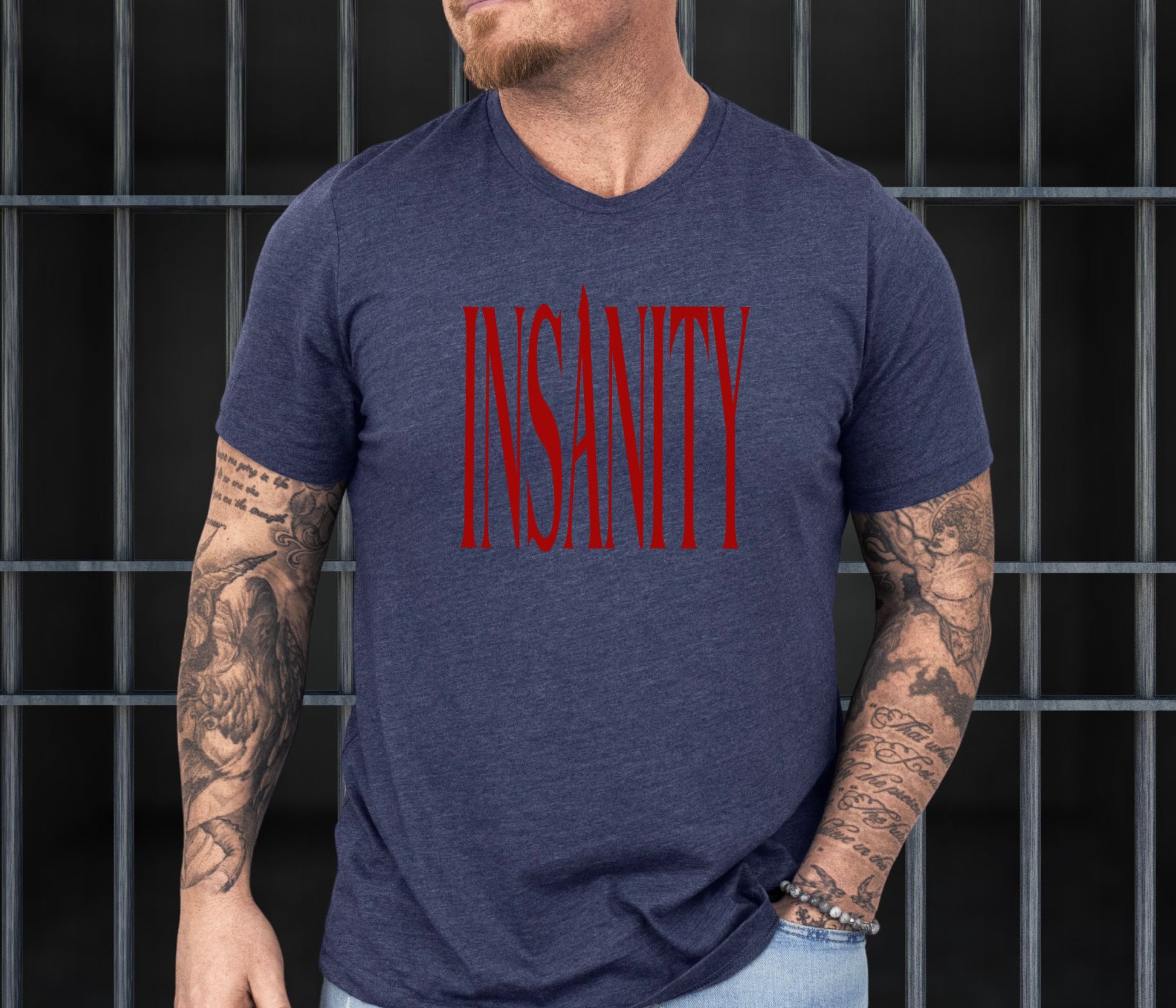 Rakkgear Insanity Short Sleeve Tee in navy blue