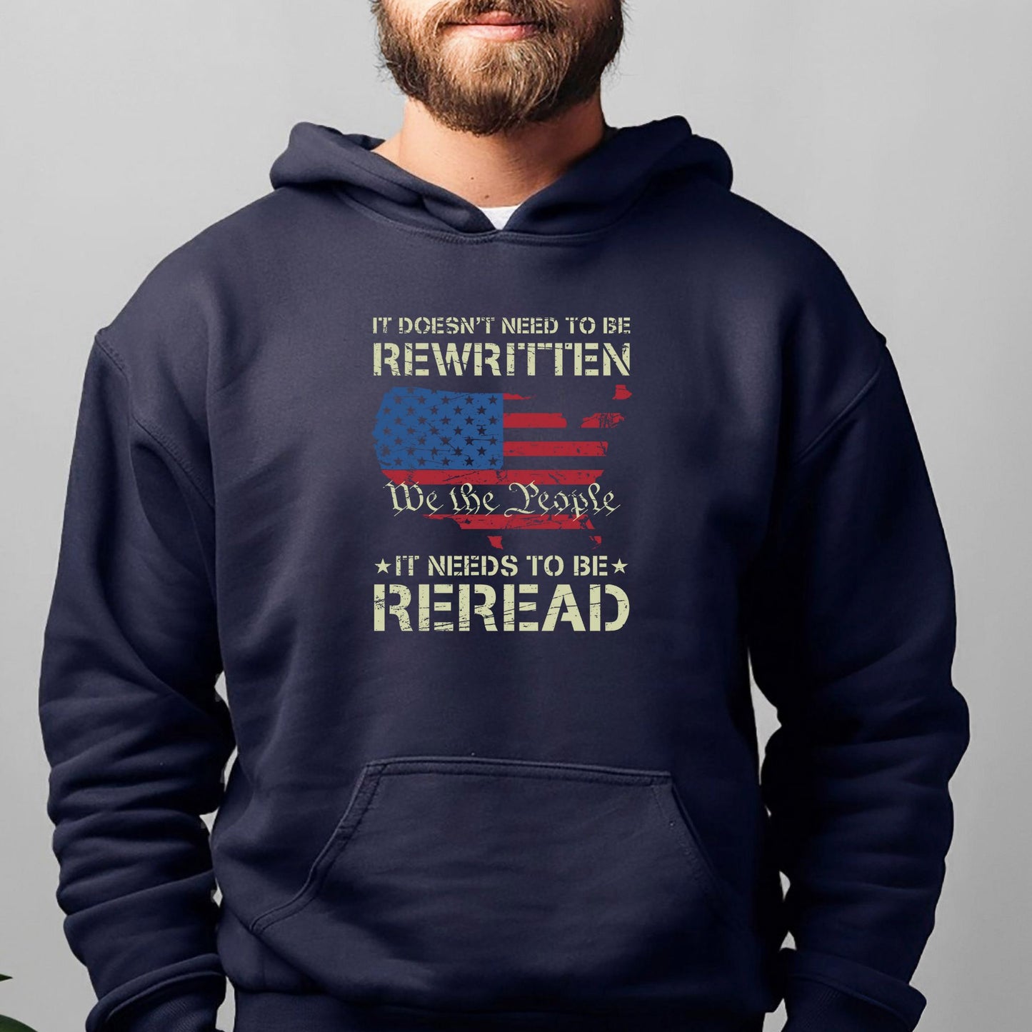 Rakkgear It Doesn't Need To Be Heavy Hoodie in navy blue