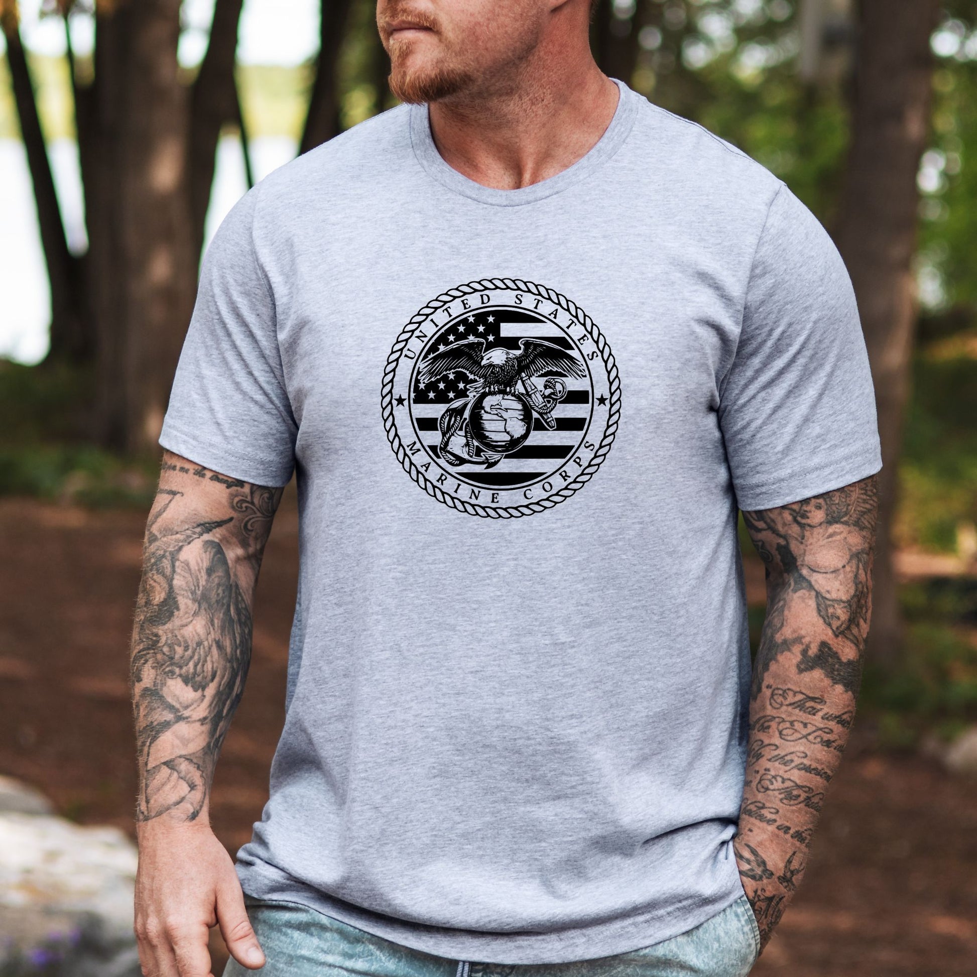 Rakkgear Marine Corps Short Sleeve Tee in grey