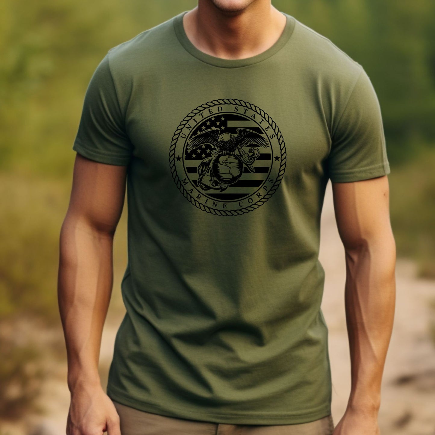 Rakkgear Marine Corps Short Sleeve Tee in military green