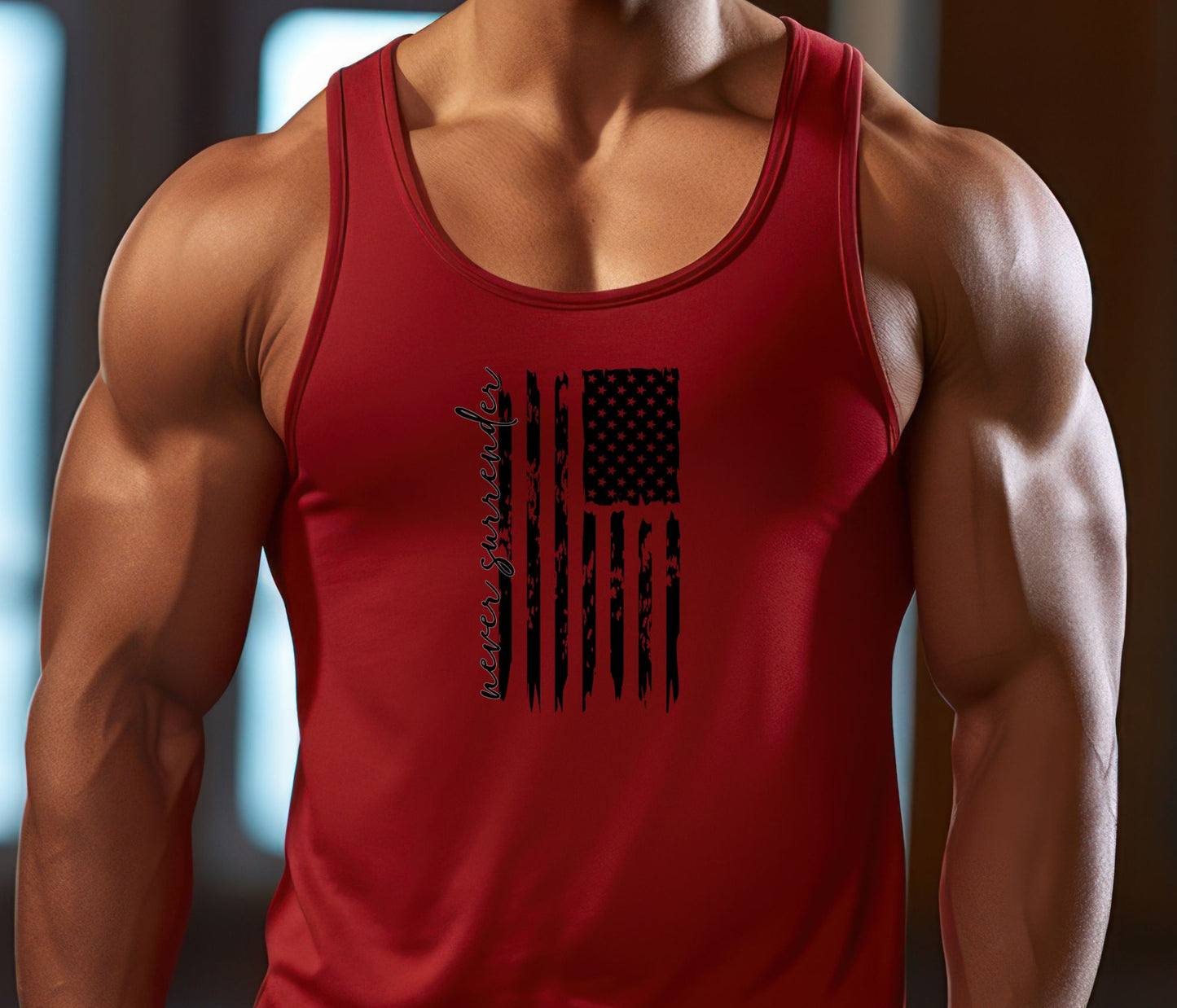 Rakkgear Never Surrender Tank Top in Red