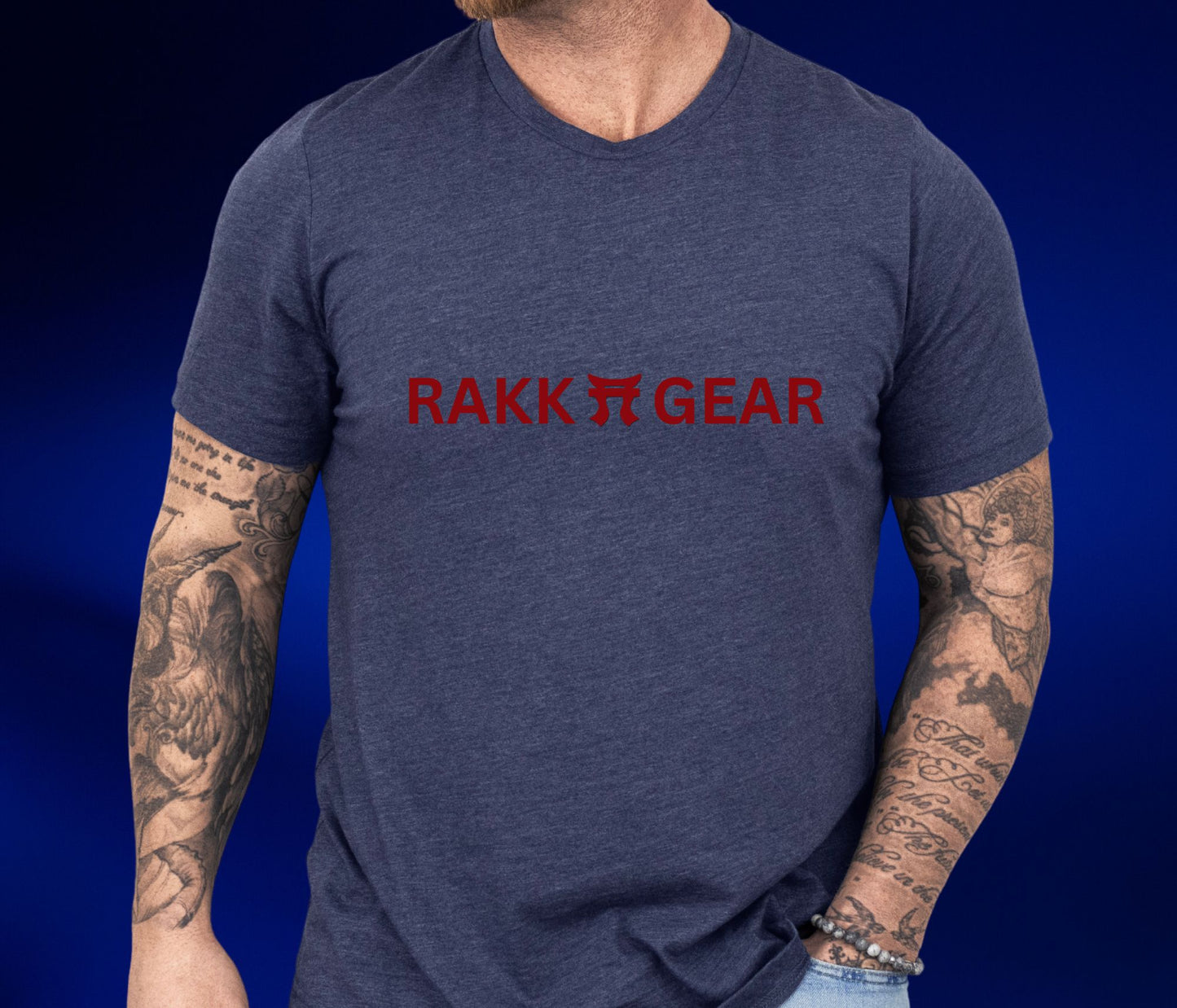 Rakkgear Logo Short Sleeve Tee in navy blue