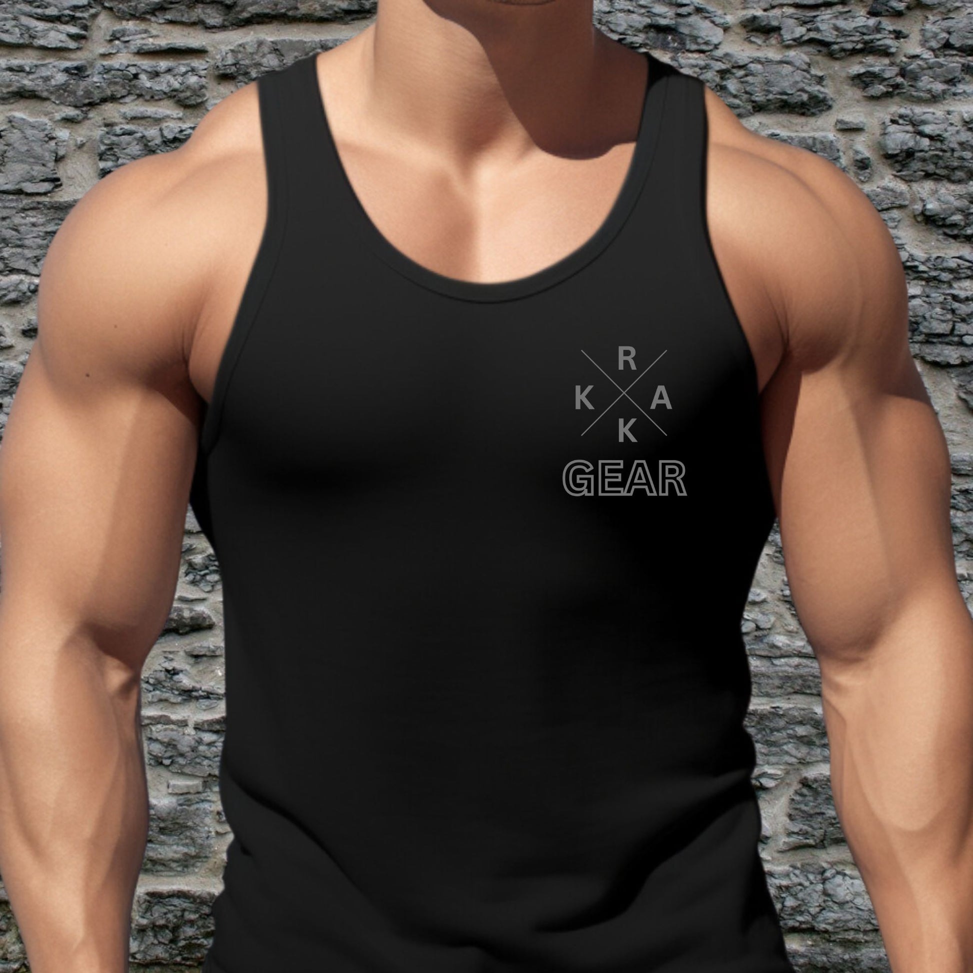 Rakkgear Men's X Logo Tank Top in black