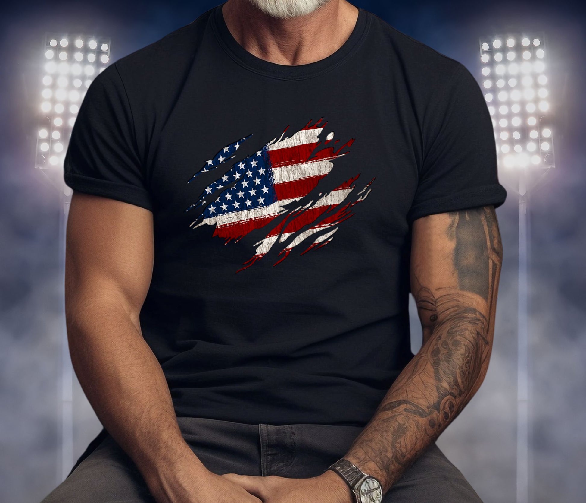 Rakkgear Old Glory Short Sleeve Tee in Black