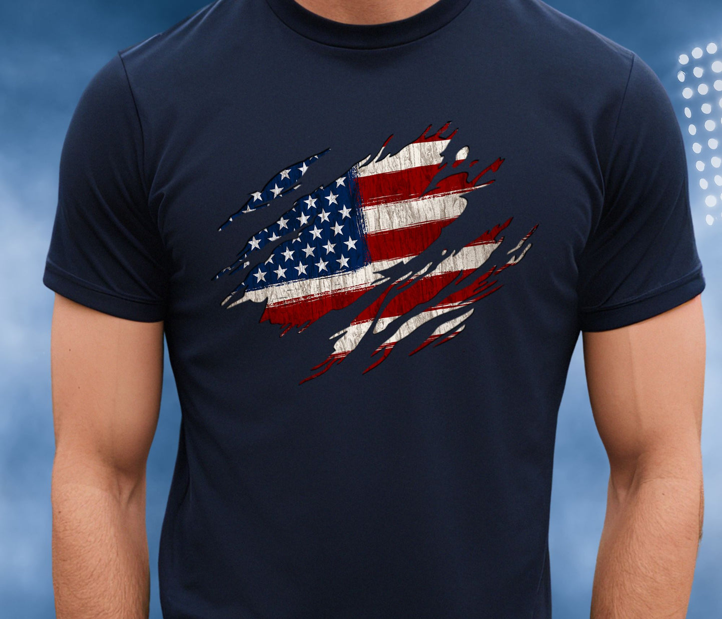 Rakkgear Old Glory Short Sleeve Tee in Navy Blue