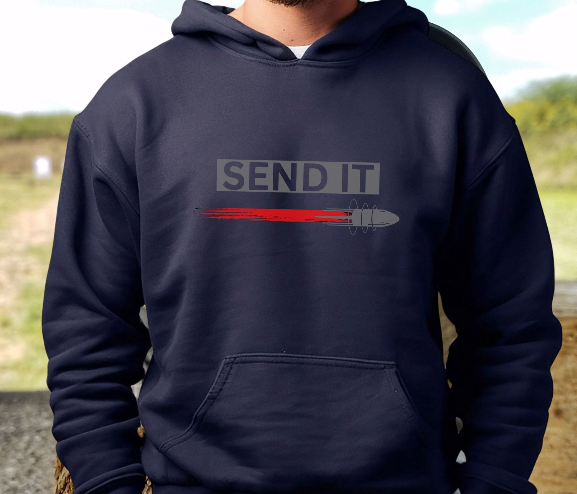 Rakkgear Send It Heavy Hoodie in navy blue