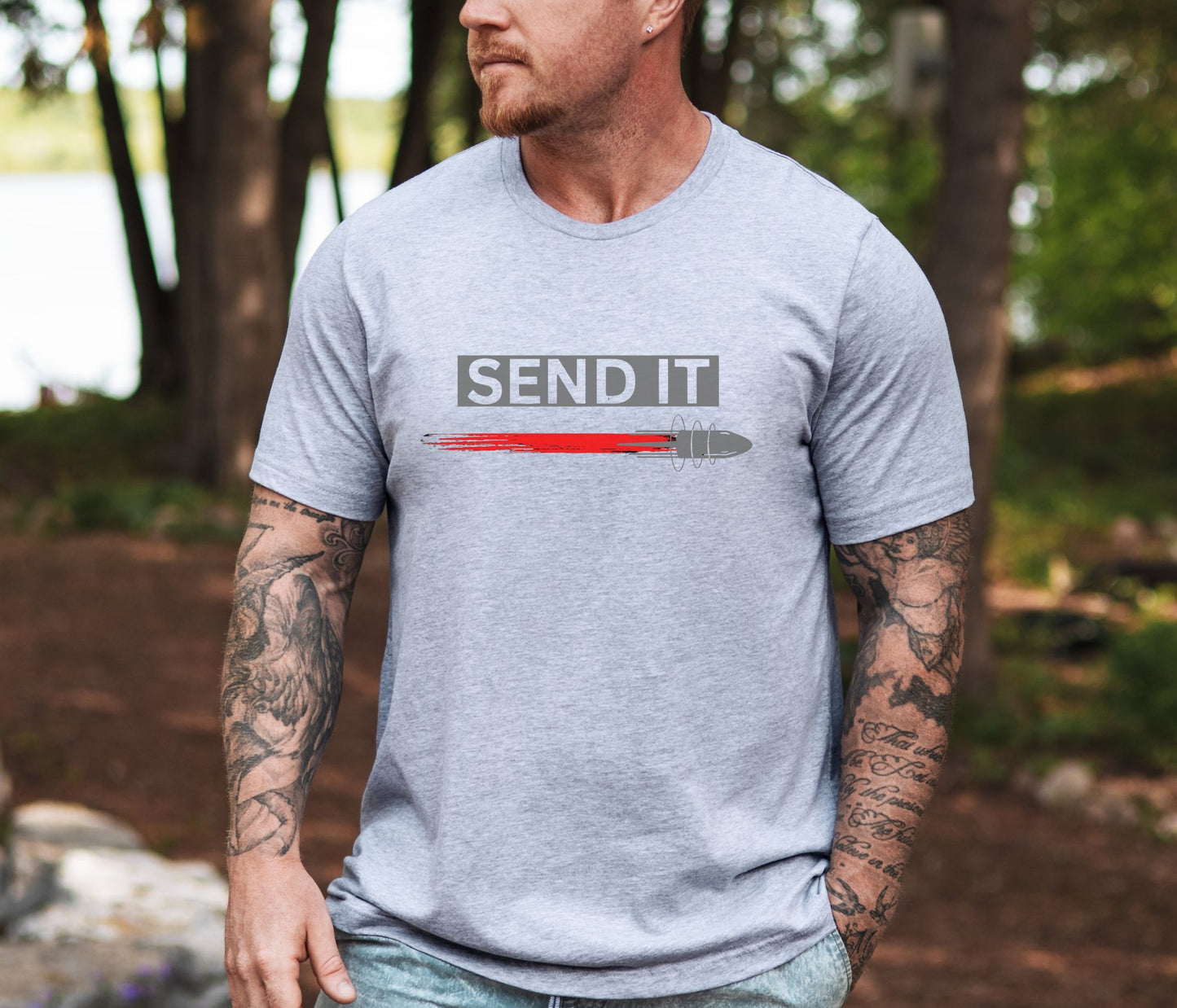 Rakkgear Send It Short Sleeve Tee in sports grey