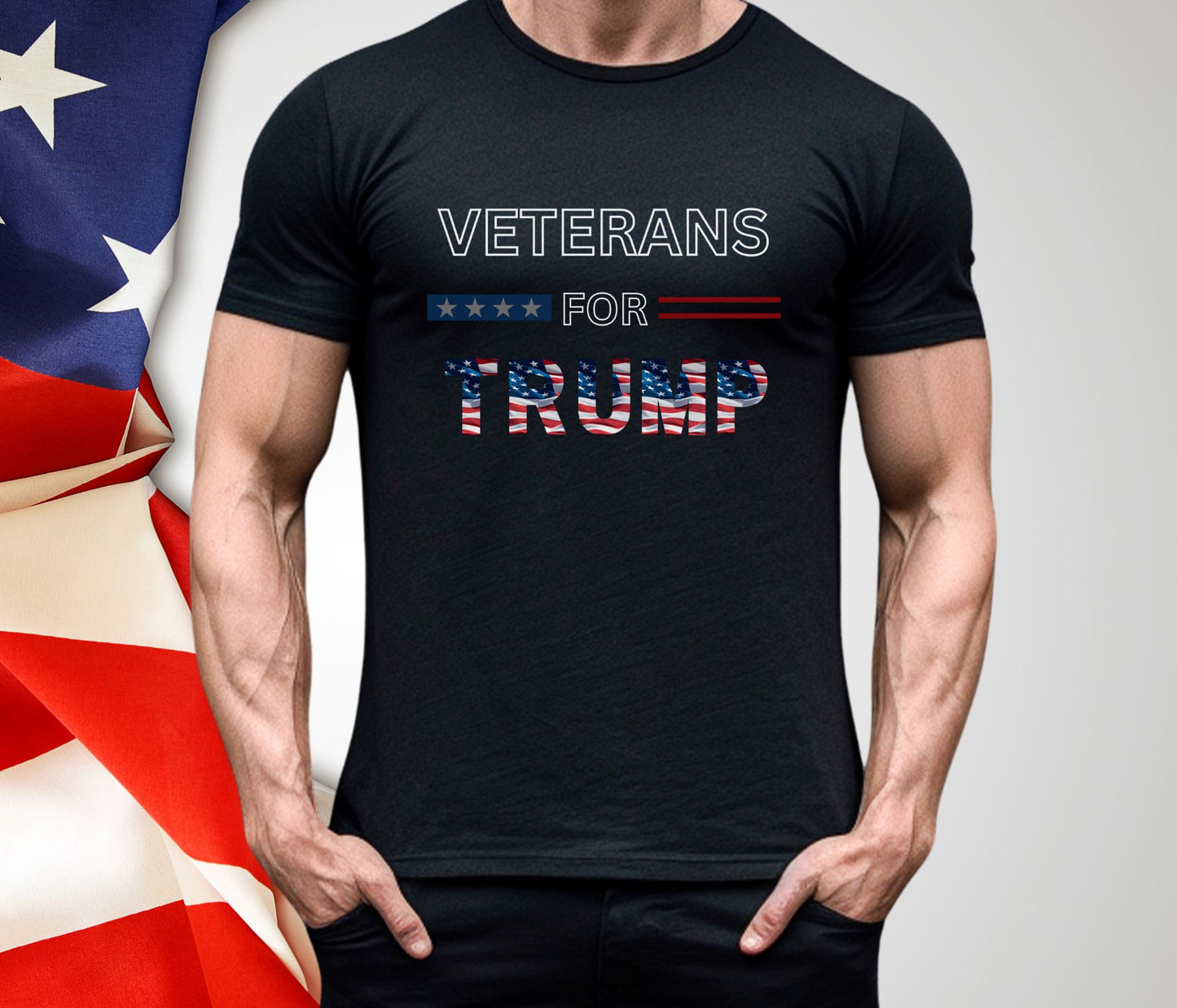 Rakkgear Veterans For Trump Short Sleeve Tee in black