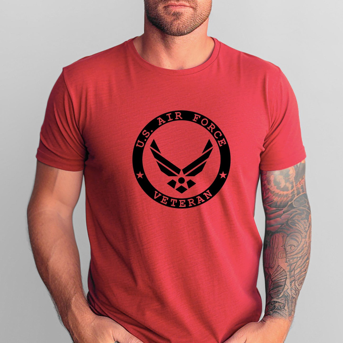 Rakkgear USAF Veteran Short Sleeve Tee in red