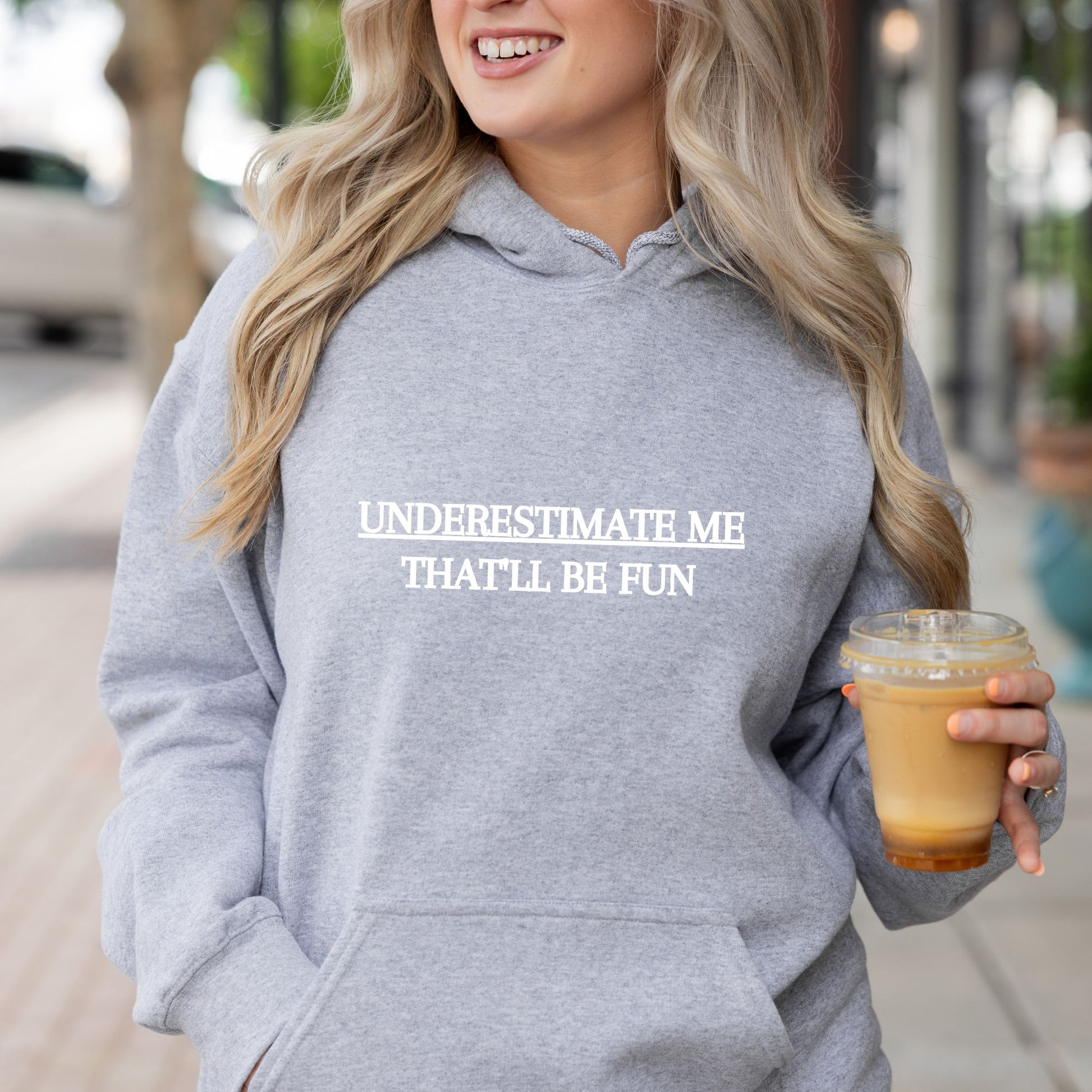 Rakkgear Women's Underestimate Me Heavy Hoodie in grey