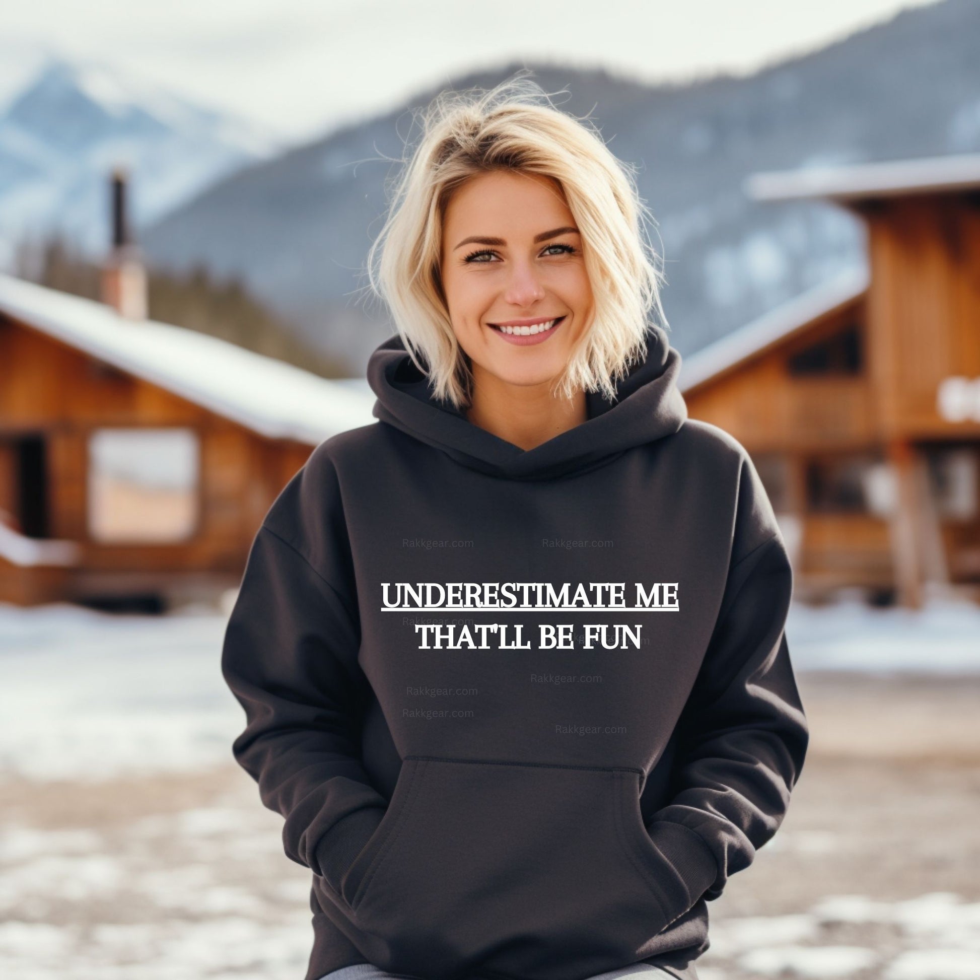 Rakkgear Women's Underestimate Me Heavy Hoodie in black