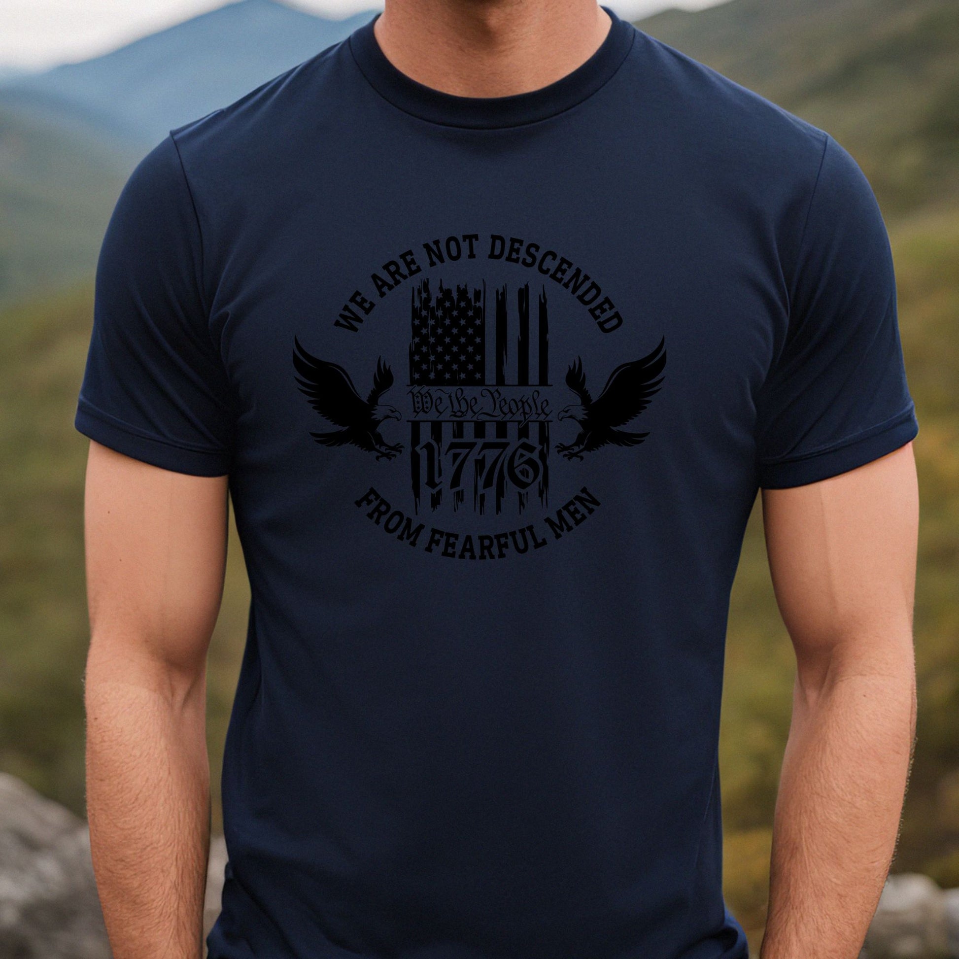 Rakkgear We Are Not Descended Short Sleeve Tee in navy blue