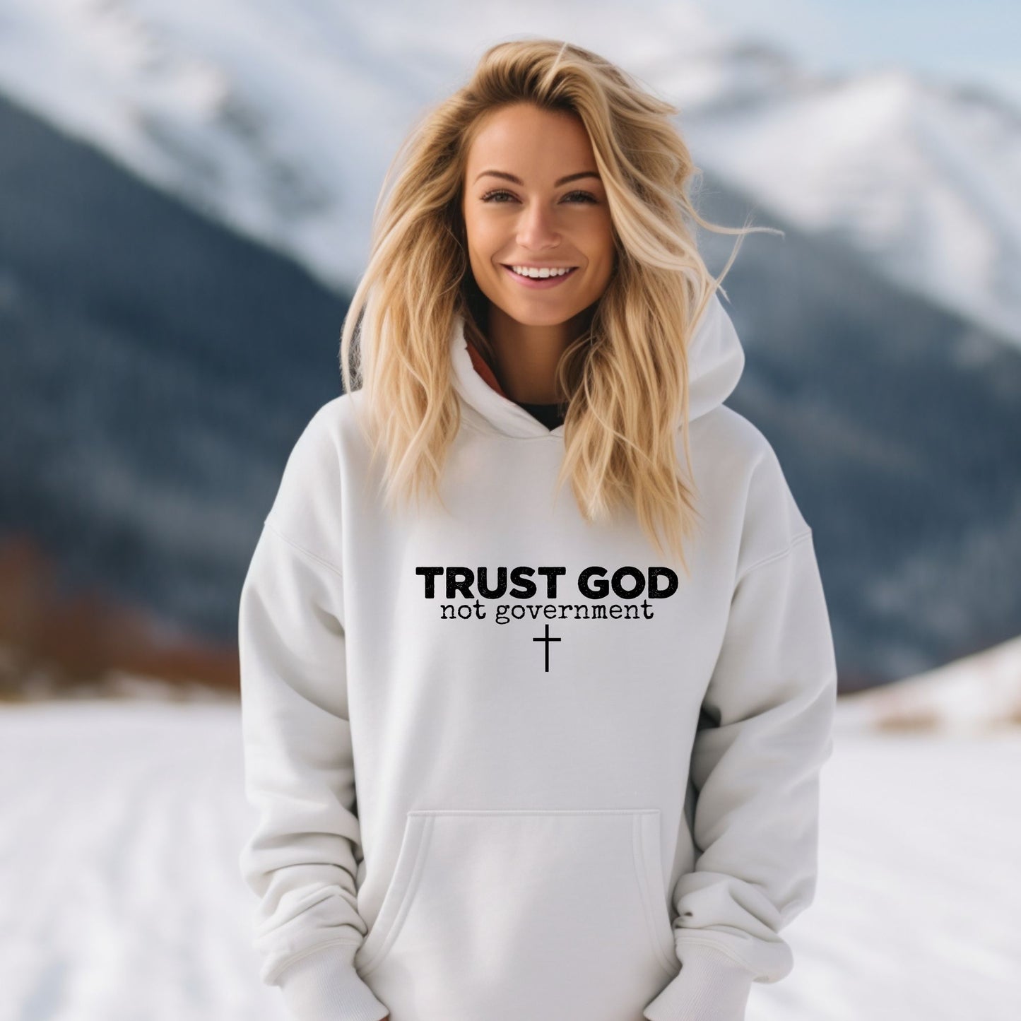 Rakkgear Women's Trust GOD Heavy Hoodie in white