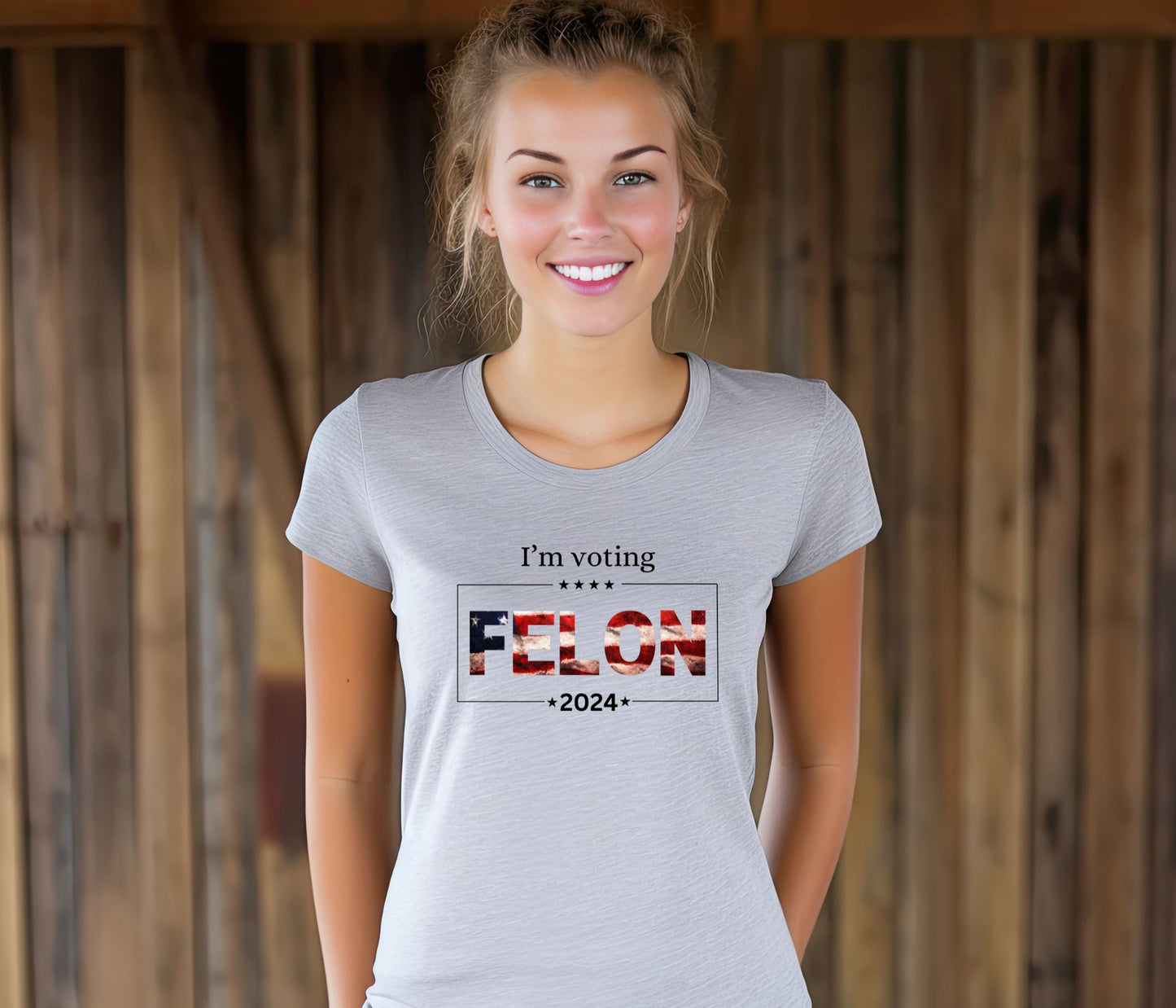 Rakkgear Women's Voting Felon Short Sleeve Tee in grey