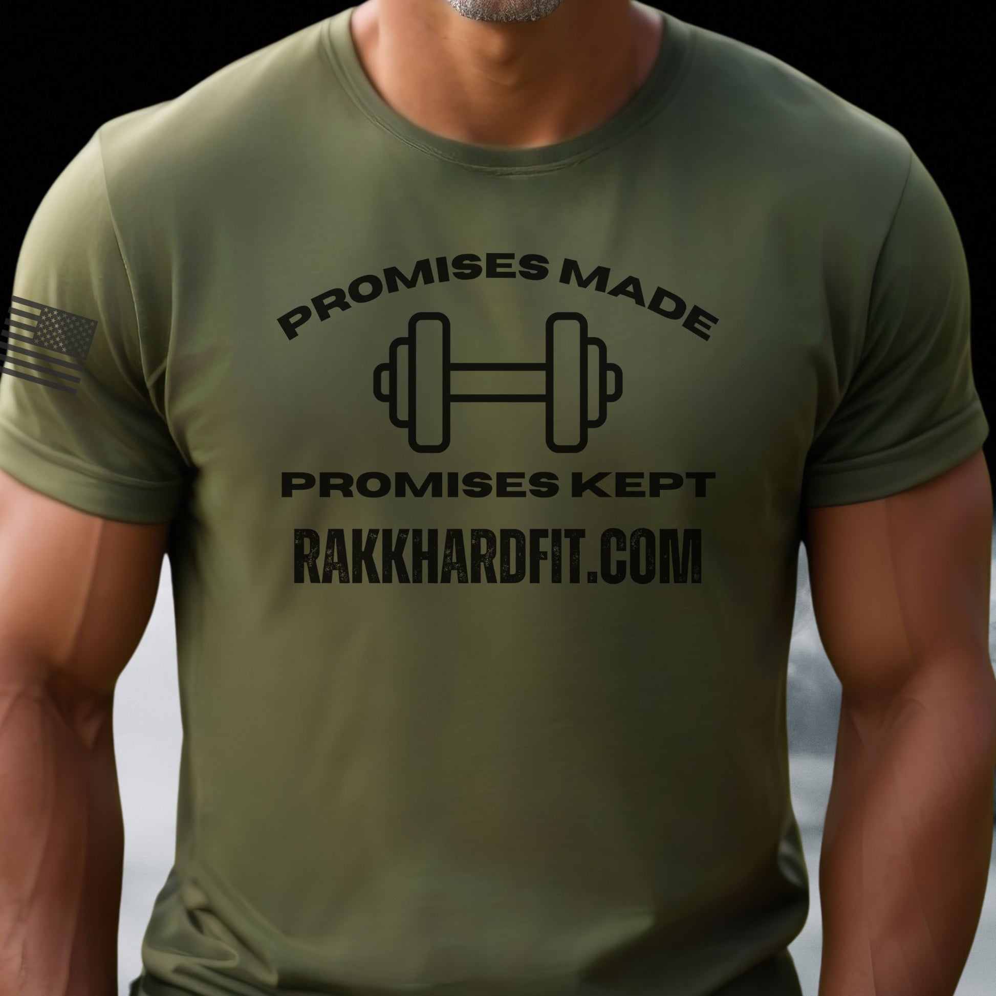 Rakkgear Promises made short sleeve tee in military green