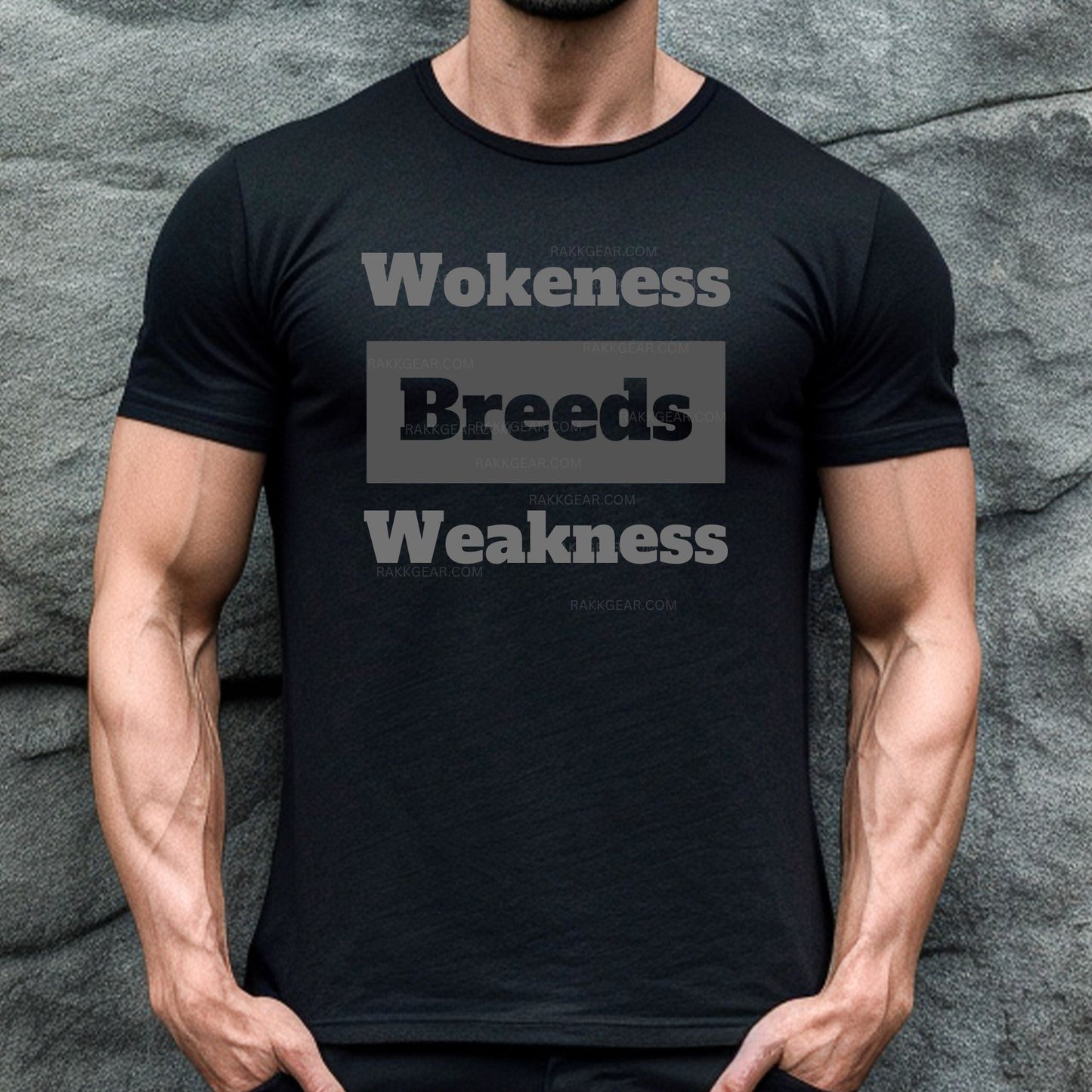 Rakkgear Wokeness Breeds Weakness Short Sleeve Tee in Black 