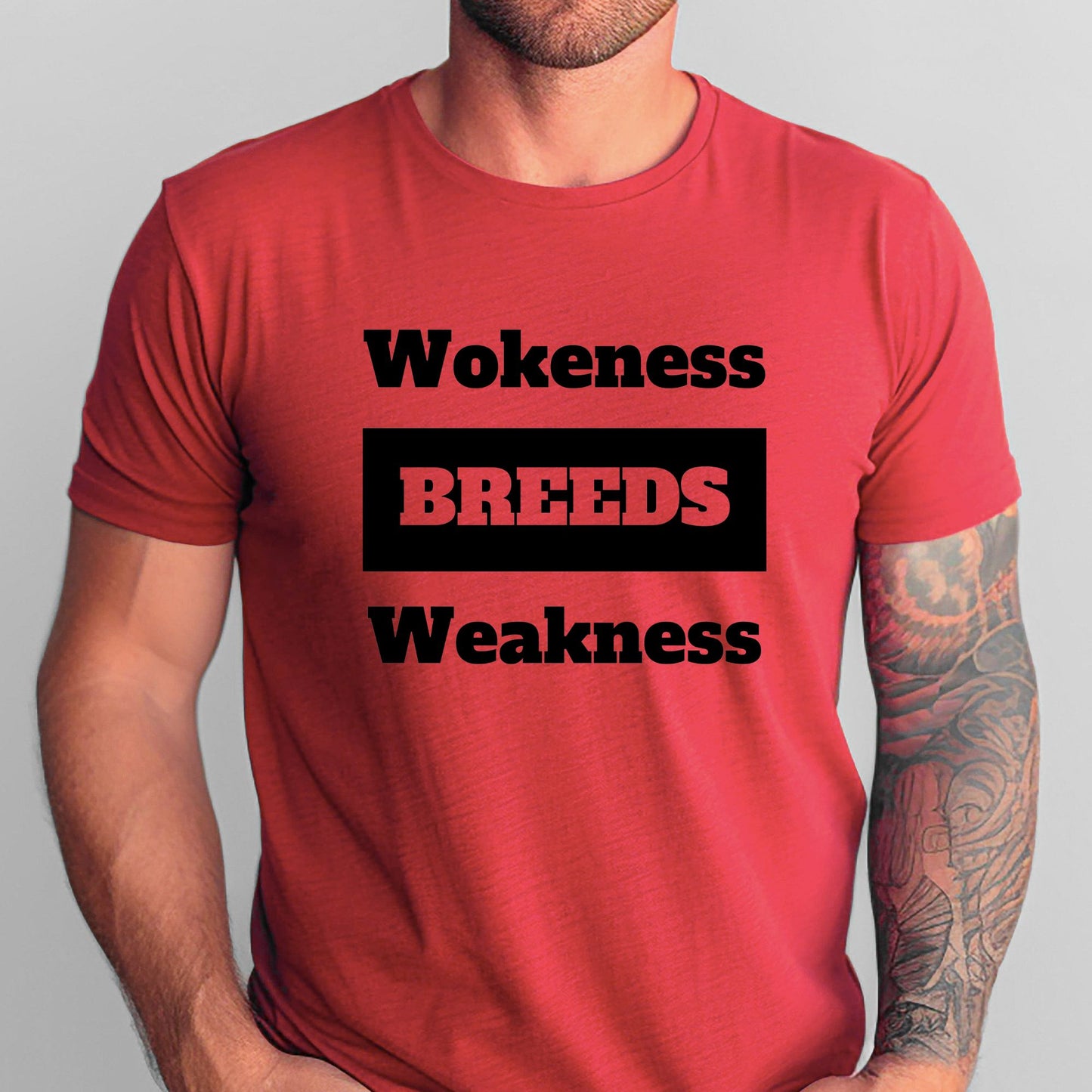 Rakkgear Wokeness Breeds Weakness Short Sleeve Tee in Red