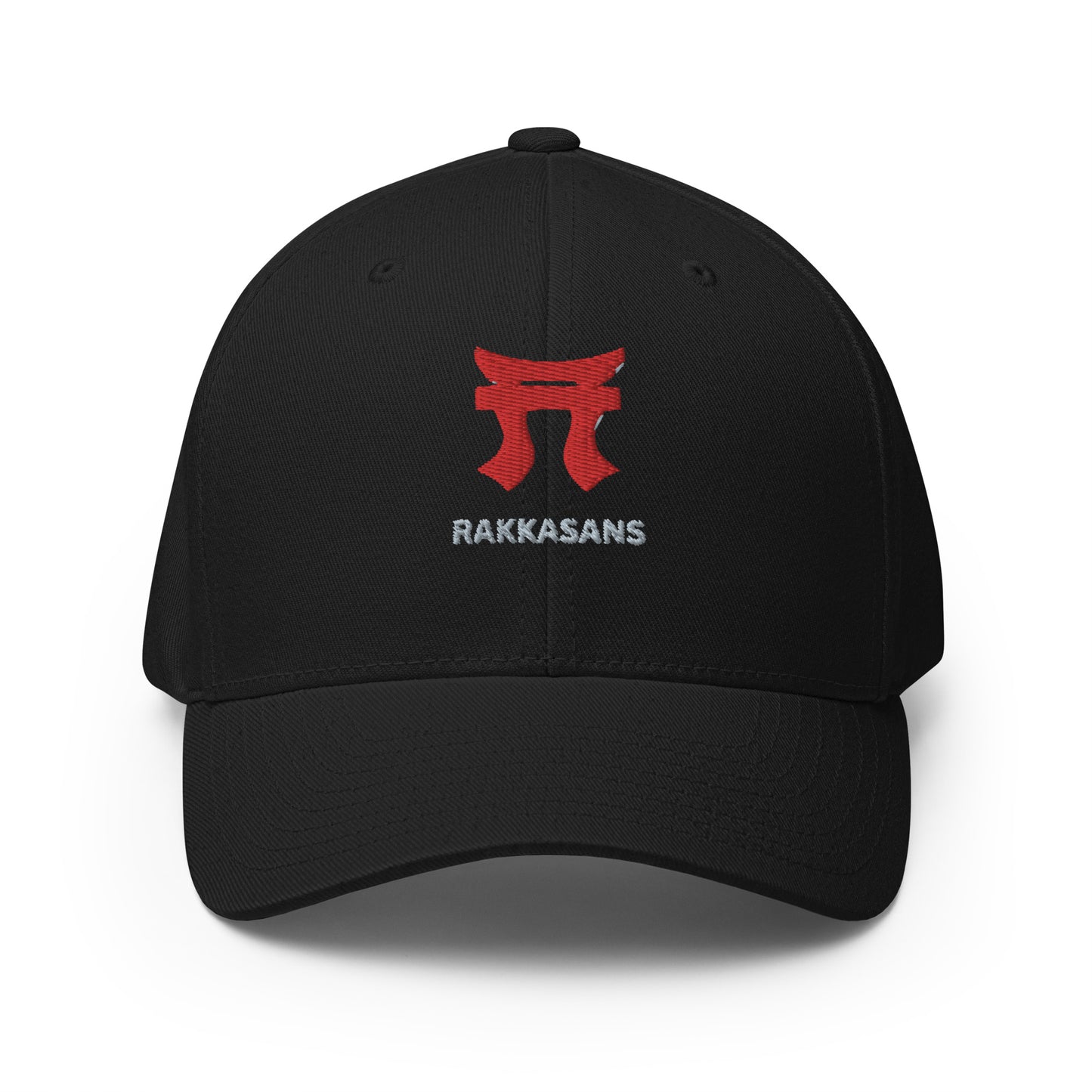 Rakkgear "Rakkasans" Black Embroidered Fitted Baseball Cap: Multicam black cap with iconic Rakkasans Logo embroidery on the