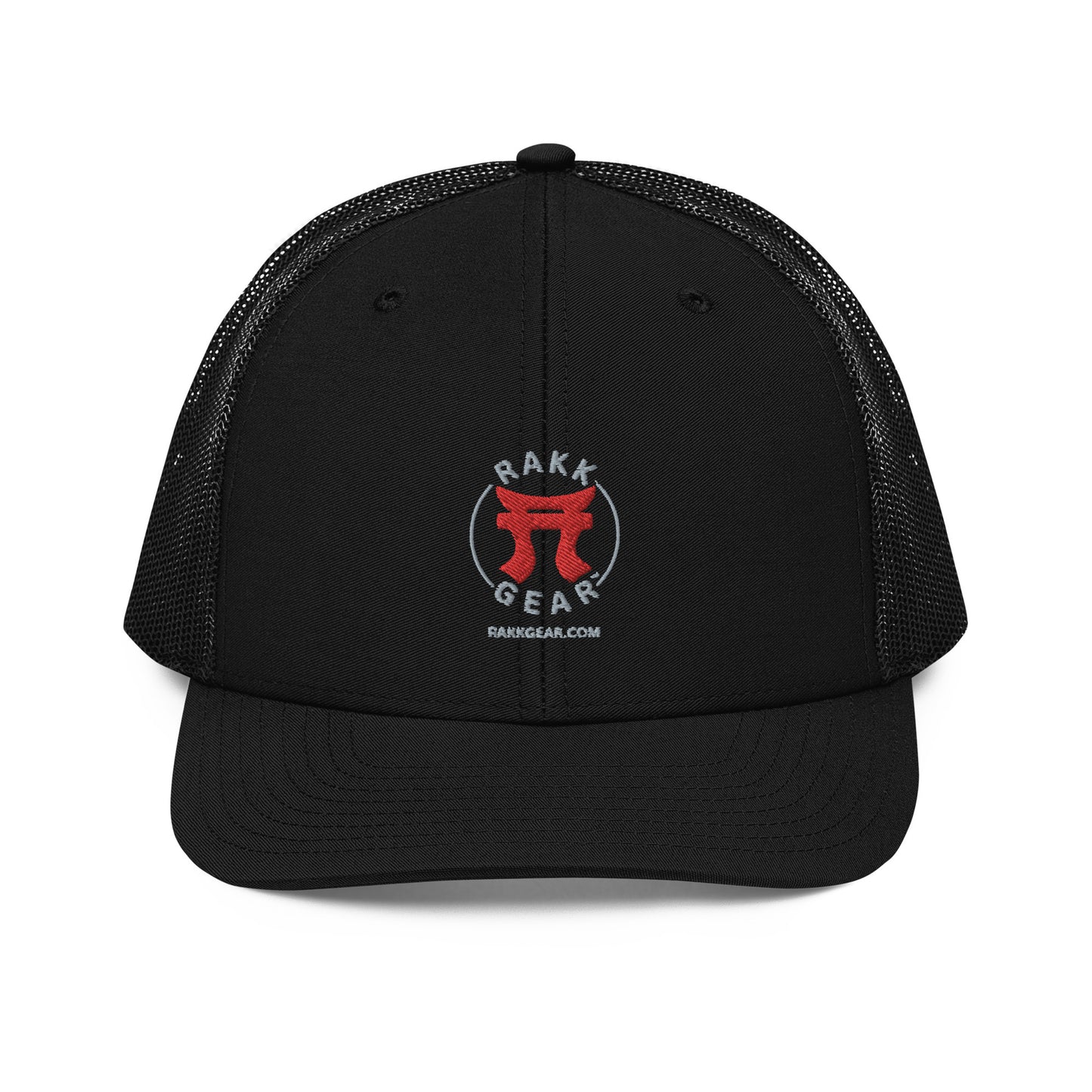 Rakkgear Trucker Cap: Black cap with the iconic Rakkgear Logo embroidered on the front.