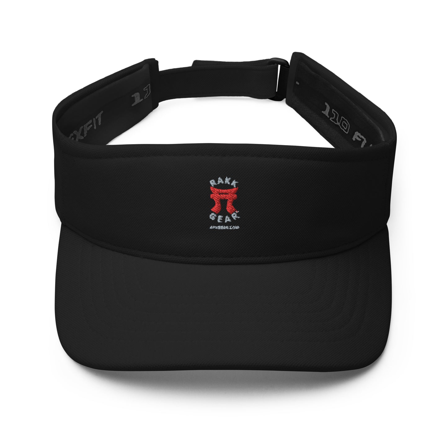 "Rakkgear Black Visor featuring the Rakkgear Logo."