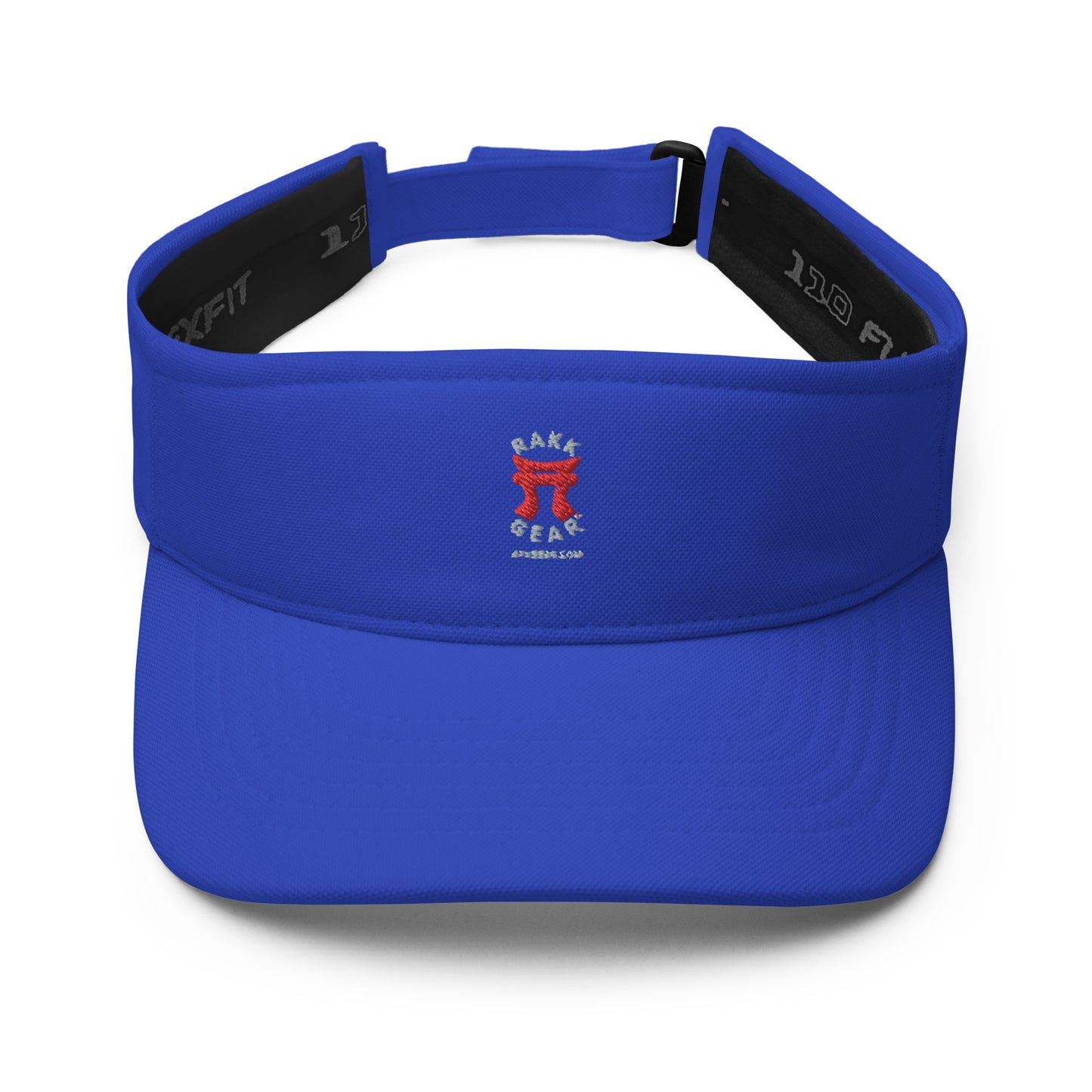 "Rakkgear Blue Visor featuring the Rakkgear Logo."