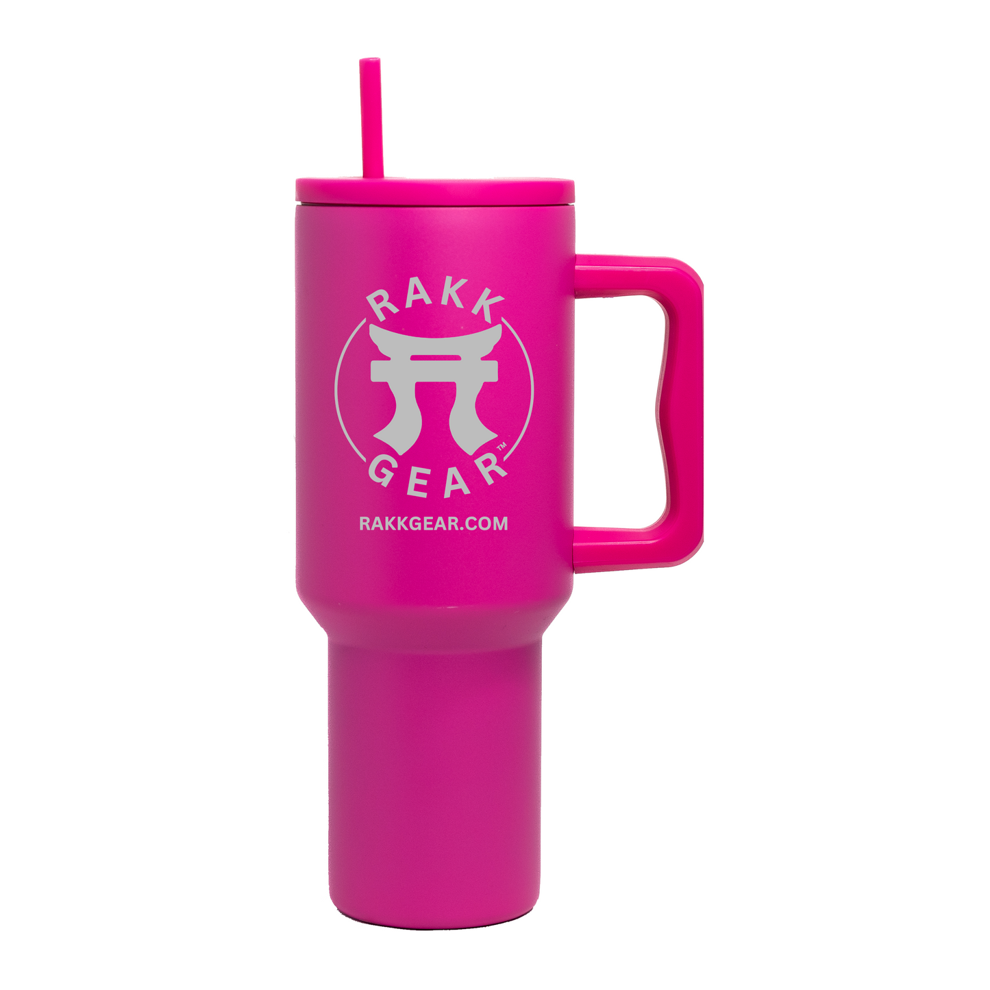 Rakkgear 40oz pink Tumbler with handle