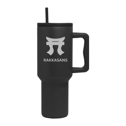 Rakkasan Black 40oz tumbler with handle